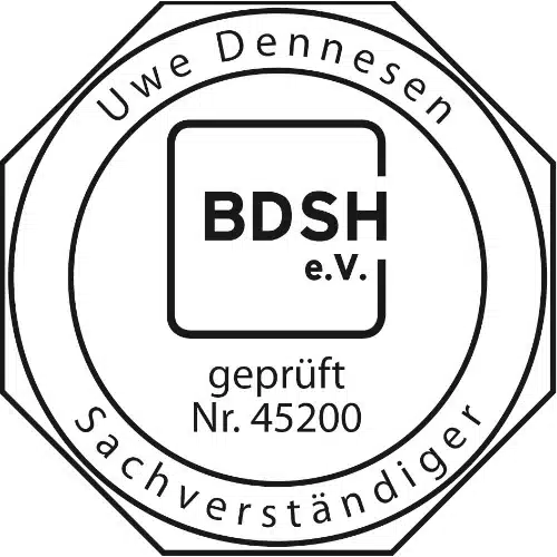 Uwe Dennesen, zertifizierter Sachverständiger nach BDSH.